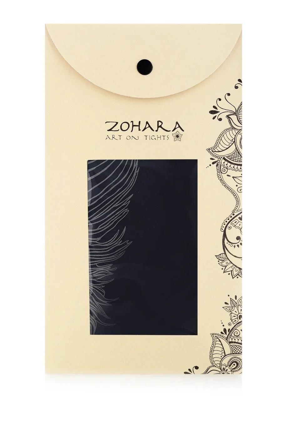 ZOHARA FEATHER Dark Blue Printed Tights